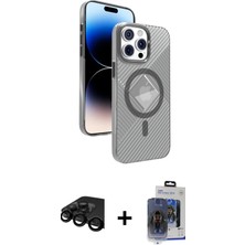 BUTİMAR'S iPhone 15 Pro Max Nova Modern Prime - Siyah Vanessa Magic Cam + Siyah Raze Metal Kamera Lens
