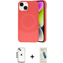 BUTİMAR'S iPhone 14 Ufuk Serisi - Şeffaf Pasifik Cam Ekran Koruyucu + Gökkuşağı Shine Kamera Lens