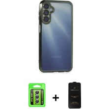 BUTİMAR'S Galaxy A15 4g Vadi Minimal - Siyah 6d Antistatik Mat Seramik Hayalet Nano Ekran Koruyucu + Gümüş Raze Metal Kamera Lens