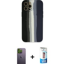 BUTİMAR'S iPhone 12 Pro Max Yadigar Çizgi - Siyah 5d Eko Cam Ekran Koruyucu + Yeşil Neon Fosforlu Kamera Lens