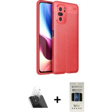 BUTİMAR'S Poco F3 Doruk Klasik Özel Seri - Siyah 5d Hayalet Cam Ekran Koruyucu + Şeffaf Kamera Lens Koruma Cam