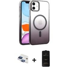 BUTİMAR'S iPhone 11 Ahenk Doku Özel Seri - Siyah 6d Antistatik Mat Seramik Hayalet Nano Ekran Koruyucu + Lacivert Pers Alüminyum Kamera Lens