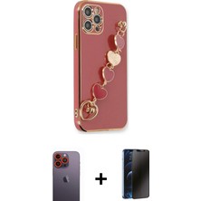 BUTİMAR'S iPhone 12 Pro Nova Işık Prime - Siyah 3D Antistatik Hayalet Cam Ekran Koruyucu + Turuncu Neon Fosforlu Kamera Lens