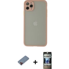 BUTİMAR'S iPhone 12 Pro Ahenk Çizgi Serisi - Siyah 34D Hayalet Izgaralı Cam + Kırmızı Metal Kamera Lens Koruma Cam
