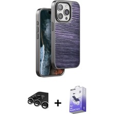 BUTİMAR'S iPhone 15 Pro Atlas Minimal Özel Seri - Siyah Bilvis 5in1 5d Magic Hayalet Cam Ekran Koruyucu + Gümüş Raze Metal Kamera Lens