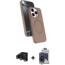 BUTİMAR'S iPhone 15 Pro Max Iz Işık Koleksiyonu - Siyah Vanessa Magic Cam + Siyah Raze Metal Kamera Lens