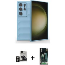 BUTİMAR'S Galaxy S24 Ultra Atlas Koleksiyonu - Şeffaf 360 Full Body Arka Koruyucu + Derin Mor Pvd Metal Kamera Lens