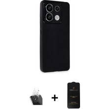 BUTİMAR'S Redmi Note 13 4g Atlas Minimal Prime - Siyah 6d Antistatik Mat Seramik Hayalet Nano Ekran Koruyucu + Şeffaf Kamera Lens Koruma Cam