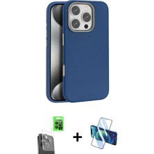 BUTİMAR'S iPhone 16 Pro Max Zirve Modern Prime - Siyah 3D Antistatik Seramik Nano Ekran Koruyucu + Siyah Raze Metal Kamera Lens