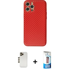 BUTİMAR'S iPhone 12 Pro Max Ahenk Işık - Siyah 5d Eko Cam Ekran Koruyucu + Gold Shine Kamera Lens