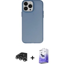 BUTİMAR'S iPhone 13 Pro Max Ahenk Çizgi Prime - Siyah Bilvis 5in1 5d Magic Hayalet Cam Ekran Koruyucu + Gümüş Raze Metal Kamera Lens