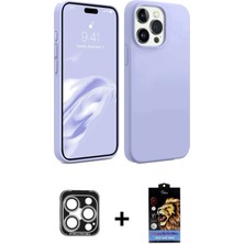 BUTİMAR'S iPhone 15 Pro Max Kozmos Yansıma Özel Seri - Siyah Buffer Hayalet Cam Ekran Koruyucu + Gümüş Pvd Metal Kamera Lens