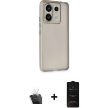 BUTİMAR'S Redmi Note 13 4g Atlas Minimal Prime - Siyah 6d Antistatik Mat Seramik Hayalet Nano Ekran Koruyucu + Şeffaf Kamera Lens Koruma Cam