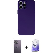 BUTİMAR'S iPhone 13 Pro Max Ahenk Serisi - Siyah Bilvis 5in1 5d Magic Hayalet Cam Ekran Koruyucu + Beyaz Neon Fosforlu Kamera Lens