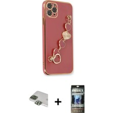 BUTİMAR'S iPhone 11 Pro Max Nova Işık Prime - Siyah 34D Hayalet Izgaralı Cam + Yeşil Pers Alüminyum Kamera Lens
