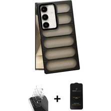 BUTİMAR'S Galaxy S24 Plus Yadigar Doku Özel Seri - Siyah 6d Antistatik Mat Seramik Hayalet Nano Ekran Koruyucu + Şeffaf Kamera Lens Koruma Cam