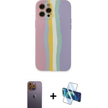 BUTİMAR'S iPhone 12 Pro Max Yadigar Çizgi - Siyah 3D Antistatik Seramik Nano Ekran Koruyucu + Sarı Neon Fosforlu Kamera Lens