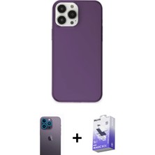 BUTİMAR'S iPhone 13 Pro Max Kutup Doku Koleksiyonu - Siyah Bilvis 5in1 5d Magic Hayalet Cam Ekran Koruyucu + Mavi Neon Fosforlu Kamera Lens