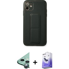 BUTİMAR'S iPhone 12 Akış Doku - Siyah Bilvis 5in1 5d Magic Hayalet Cam Ekran Koruyucu + Yeşil Raze Metal Kamera Lens