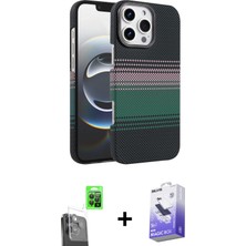 BUTİMAR'S iPhone 16 Pro Doruk Serisi - Siyah Bilvis 5in1 5d Magic Hayalet Cam Ekran Koruyucu + Siyah Raze Metal Kamera Lens