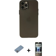 BUTİMAR'S iPhone 12 Pro Atlas Minimal Prime - Siyah 34D Hayalet Izgaralı Cam + Gökkuşağı Shine Kamera Lens Koruma Cam