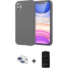 BUTİMAR'S iPhone 11 Kozmos Yansıma Özel Seri - Siyah 6d Antistatik Mat Seramik Hayalet Nano Ekran Koruyucu + Lacivert Pers Alüminyum Kamera Lens