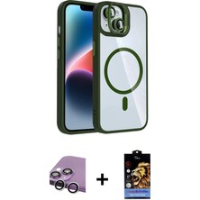 BUTİMAR'S iPhone 14 Yadigar Asil Koleksiyonu - Siyah Buffer Hayalet Cam Ekran Koruyucu + Gümüş Raze Metal Kamera Lens