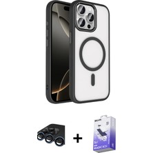 BUTİMAR'S iPhone 15 Pro Max Kıvılcım Prime - Siyah Bilvis 5in1 5d Magic Hayalet Cam Ekran Koruyucu + Lacivert Raze Metal Kamera Lens