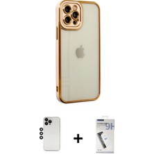 BUTİMAR'S iPhone 12 Pro Çekirdek Klasik Serisi - Şeffaf Uv Polymer Nano Ekran Koruyucu + Siyah Shine Kamera Lens