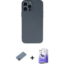 BUTİMAR'S iPhone 13 Pro Max Ahenk Serisi - Siyah Bilvis 5in1 5d Magic Hayalet Cam Ekran Koruyucu + Mor Metal Kamera Lens Koruma Cam