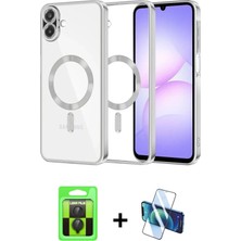 BUTİMAR'S Galaxy A07 4g Nova Işık Özel Seri - Siyah 3D Antistatik Cam Ekran Koruyucu + Siyah Raze Metal Kamera Lens