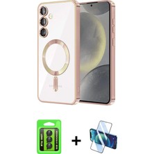 BUTİMAR'S Galaxy A15 4g Nova Işık Özel Seri - Siyah 3D Antistatik Seramik Nano Ekran Koruyucu + Siyah Raze Metal Kamera Lens