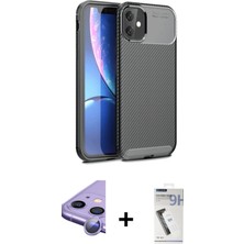 BUTİMAR'S iPhone 11 Eksen Form Prime - Şeffaf Uv Polymer Nano Ekran Koruyucu + Mor Raze Metal Kamera Lens