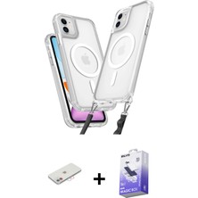 BUTİMAR'S iPhone 11 Atlas Doku Koleksiyonu - Siyah Bilvis 5in1 5d Magic Hayalet Cam Ekran Koruyucu + Pembe Renkli Kamera Lens Koruma Cam