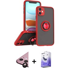 BUTİMAR'S iPhone 11 Yörünge Çizgi - Siyah Bilvis 5in1 5d Magic Hayalet Cam Ekran Koruyucu + Siyah Raze Metal Kamera Lens