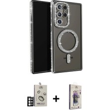 BUTİMAR'S Galaxy S25 Ultra Zirve Doku Prime - Siyah Bilvis 3D Cam Ekran Koruyucu + Gümüş Bilvis Titan Kamera Lens