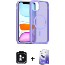 BUTİMAR'S iPhone 11 Siluet Minimal Prime - Siyah Bilvis 5in1 5d Magic Hayalet Cam Ekran Koruyucu + Yeşil Pvd Metal Kamera Lens