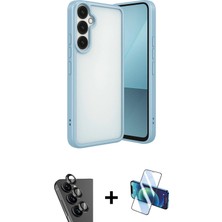 BUTİMAR'S Galaxy A24 4g Vadi Minimal - Siyah 3D Antistatik Cam Ekran Koruyucu + Siyah Valdez Metal Kamera Lens