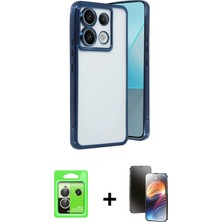 BUTİMAR'S Redmi Note 13 Pro 5g Vadi Minimal - Siyah 3D Antistatik Mat Seramik Nano Ekran Koruyucu + Gümüş Raze Metal Kamera Lens