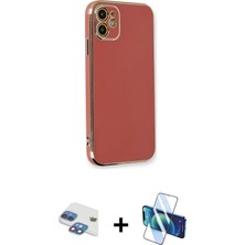 BUTİMAR'S iPhone 11 Yankı Serisi - Siyah 3D Antistatik Cam Ekran Koruyucu + Gökkuşağı Pers Alüminyum Kamera Lens