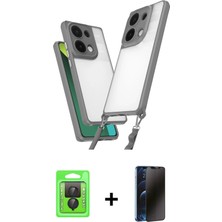 BUTİMAR'S Redmi Note 13 Pro 4g Ufuk Klasik - Siyah 3D Antistatik Hayalet Cam Ekran Koruyucu + Siyah Raze Metal Kamera Lens