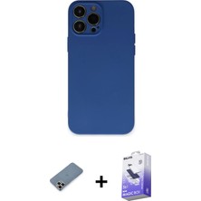 BUTİMAR'S iPhone 13 Pro Max Ahenk Serisi - Siyah Bilvis 5in1 5d Magic Hayalet Cam Ekran Koruyucu + Mor Metal Kamera Lens Koruma Cam