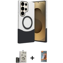 BUTİMAR'S Galaxy S24 Ultra Kozmos Form Özel Seri - Siyah Autokit 5in1 Fiber Hayalet Polymer Nano Ekran Koruyucu + Gold Bilvis Titan Kamera Lens