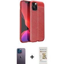 BUTİMAR'S iPhone 12 Pro Max Doruk Klasik Özel Seri - Siyah Mat Seramik Nano Ekran Koruyucu + Mavi Neon Fosforlu Kamera Lens