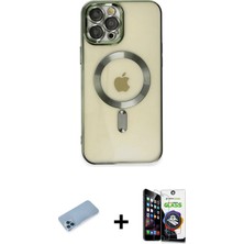 BUTİMAR'S iPhone 12 Pro Max Nova Işık Özel Seri - Şeffaf Temperli Cam Ekran Koruyucu + Mavi Shine Kamera Lens Koruma Cam