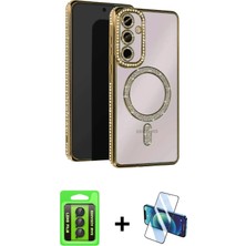 BUTİMAR'S Galaxy A25 5g Zirve Doku Prime - Siyah 3D Antistatik Seramik Nano Ekran Koruyucu + Siyah Raze Metal Kamera Lens