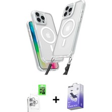 BUTİMAR'S iPhone 16 Pro Atlas Doku Koleksiyonu - Siyah Bilvis 5in1 5d Magic Hayalet Cam Ekran Koruyucu + Beyaz Raze Metal Kamera Lens