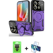 BUTİMAR'S Redmi Note 13 Pro 4g Kıvılcım Modern Serisi - Siyah 3D Antistatik Cam Ekran Koruyucu + Siyah Raze Metal Kamera Lens