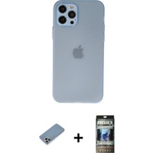 BUTİMAR'S iPhone 12 Pro Atlas Minimal Prime - Siyah 34D Hayalet Izgaralı Cam + Gökkuşağı Shine Kamera Lens Koruma Cam