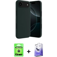 BUTİMAR'S iPhone 17 Air Kozmos Yansıma Özel Seri - Siyah Bilvis 5in1 5d Magic Hayalet Cam Ekran Koruyucu + Gold Raze Metal Kamera Lens